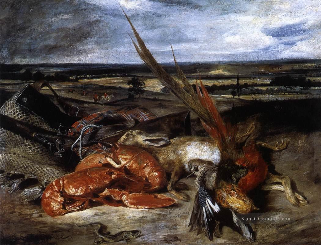 Stillleben mit Hummer romantische Eugene Delacroix Ölgemälde